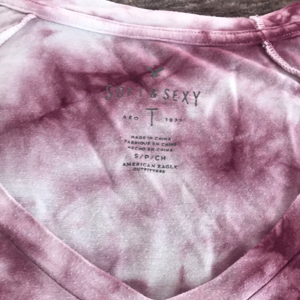 american eagle soft & sexy purple tie-dye tee - Picture 4 of 4